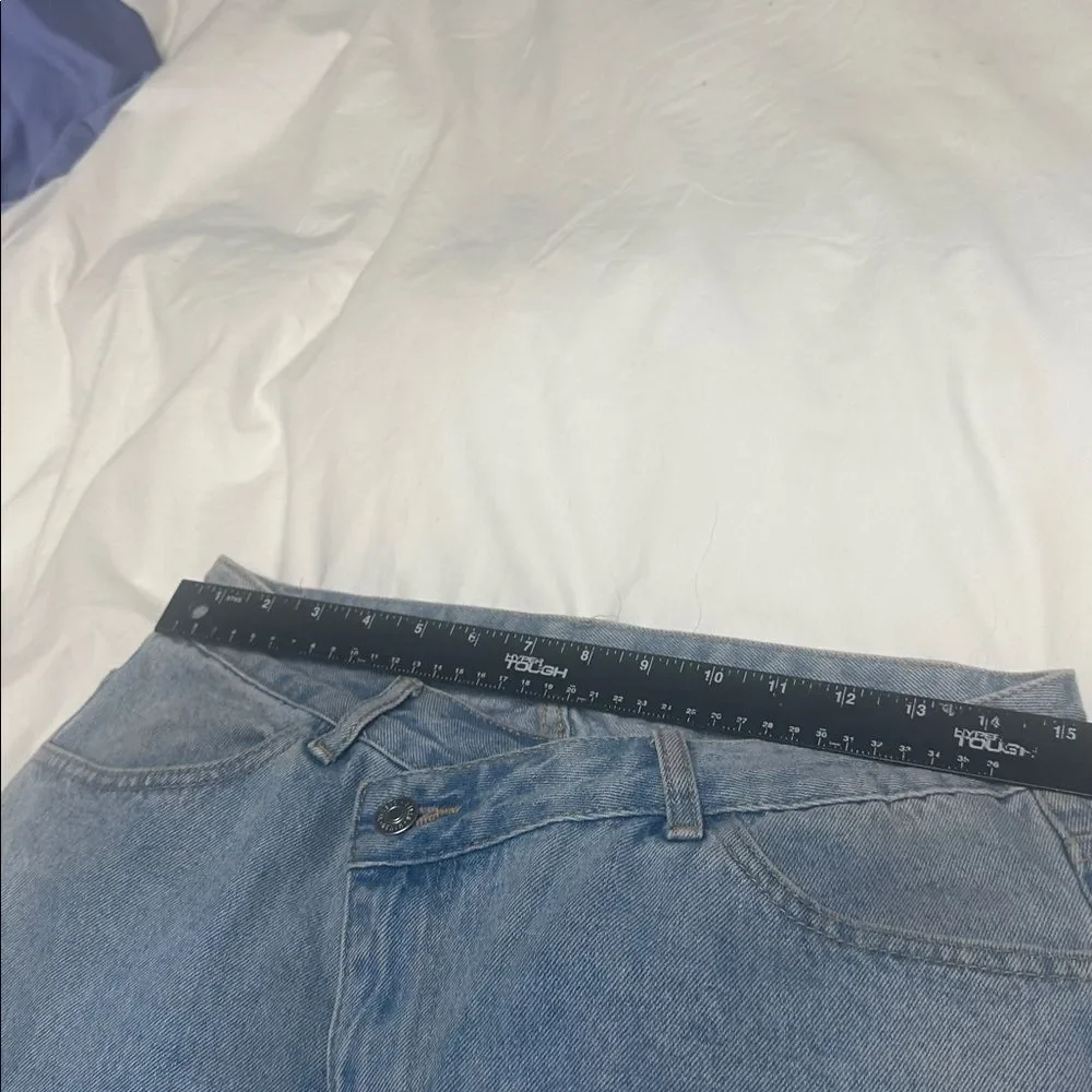 Denim asymmetrical at zipper maxi skirt - Picture 7 of 8